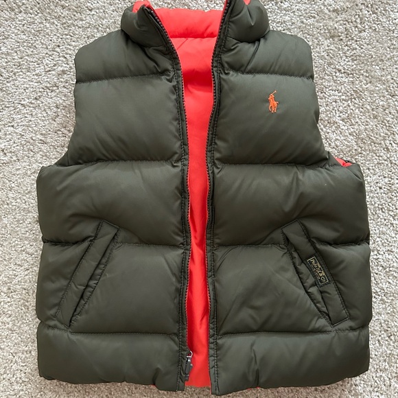 Ralph Lauren Other - Polo Ralph Lauren Boys size 6 Bleeker Olive Green Orange Puffer Zipped Vest